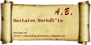 Asztalos Borbála névjegykártya